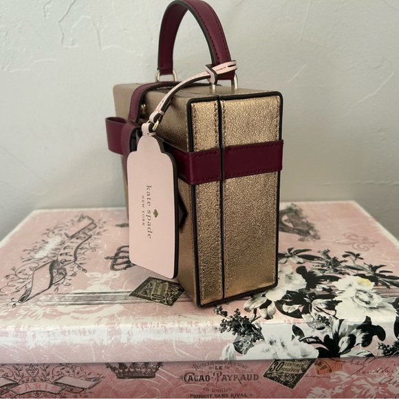 Kate Spade Metallic Gold and Deep Red Mini Bag - Picture 4 of 7